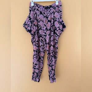 Free People Olympia Print Pants, purple combo, size S, EUC